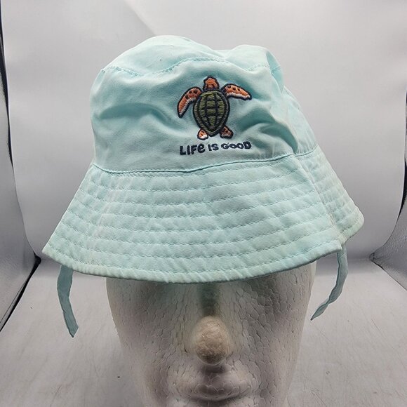 Life Is Good Kids Blue Bucket Hat Turtle Casual Outdoors Camping Hiking - Picture 1 of 9